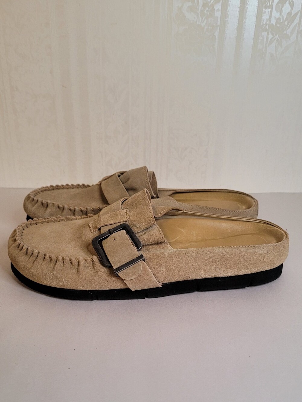 Free People After Riding Mules In Macadamia Suede Size 7.5 - Picture 5 of 10